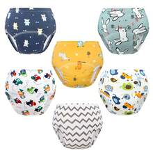 3/6pcs Newborn Potty Training Pants, Washable Toilet Training Underwear For Boys And Girls, 6-Layer Breathable All-Season Baby Cloth Diapers, Leak-Proof Absorbent Reusable Diaper Panties, Suitable For Baby Boys And Girls, Multiple Combinations, Essential Baby Items - Multicolor - View 8