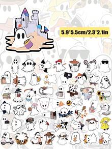 YWWBLD 50 buc drăguț mic fantomă Halloween temă autocolante cameră desktop profesor album decor Halloween DIY desene animate autocolante