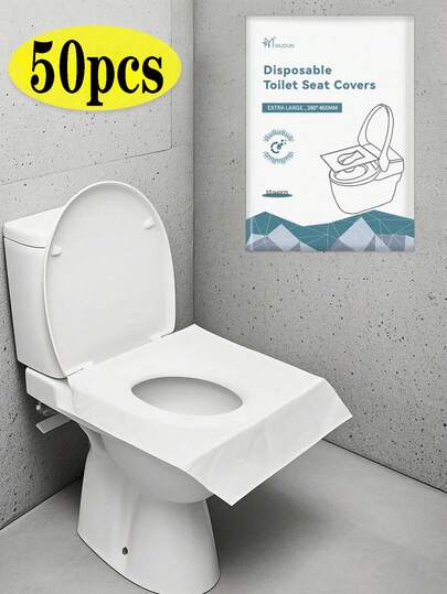 Toilet Seat Cover Disposable Flushable Paper Travel Toilet Seat Cover Portable For Adult Potty Training Travel Essential Accessories For Airplane Road Trips Camping Hotel Back To School