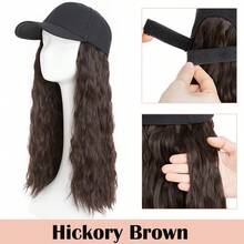 16inch/40cm Adjustable Baseball Cap Hat With Long Wavy Curly Hair Wig Synthetic Hairpiece Corn Wave Curly Hair Extensions For Women Daily Wear, Easy To Put On And Take Off, Natural Looking, Soft And Breathable, Perfect For Casual Outings And Sports Events Halloween Xmas Party - 彩色 - 查看 22