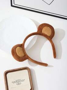 1 件女式可爱优雅毛绒仿猴耳头带，日常造型发饰，波西米亚风格，发带，发箍头带 - 彩色 - 查看 11