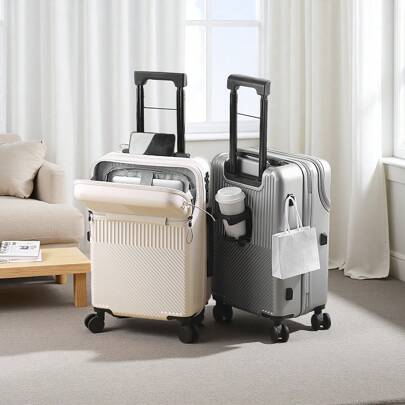 20/22/24/26 Inch Open Carry-On Hard Shell Lightweight Suitcase, Universal Wheel And TSA Lock, Large Capacity/Dry And Wet Separation Expandable Luggage Set Convenient Front Opening, USB Charging Port For Easy Travel Charging Perfect For Modern Travelers Vacation Travel Vacation Honeymoon Cruise Back To School Male/Female Students Portable Carry-On Luggage Durable Trolley Case For Trip For Holiday For Honeymoon Vacation For Study Abroad For Men And Women