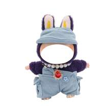 Modischer neuer Kunstperle + Wassertropfen-Strass, herzförmiger Strass-Anhänger Halskette, für LABUBU, modische Accessoires & Zubehör (ohne Plüschpuppe, nur Accessoires)