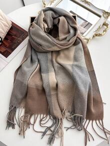 1pc Cashmere Women Plaid Scarf Winter Warm Shawl And Wrap Bandana Pashmina Female Thick Blanket Poncho Women Winter Scarves