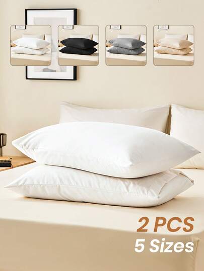 1Pc/2pcs Soft Pillowcase, Multi-Size Optional, Envelope Closure, Wrinkle Resistant, Fade Resistant, Stain Resistant, Suitable For Bedroom, Sofa, Living Room, Home Decor, Pillow Insert Not Included, White, Black, Khaki, Gray, Autumn Decor, Room Decor