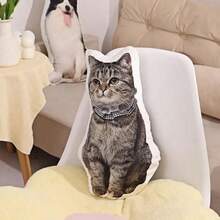 [ Customization ] 1 Personalized Pet Shaped Pillow, Pet Portrait Pillow, Dog And Cat Commemorative Gift, Pet Creative Gift, Commemorative Gift, Colorful And Unique Personalized Customized Gift, Double-Sided Printing, Three-Dimensional Decoration, Ideal Choice For Christmas And Thanksgiving. - Multicolor - View 6