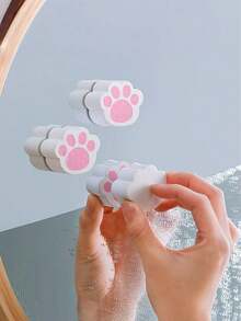 5pcs.10pcs.Remove Dirt Without Leaving A Mark. Clean The Bathroom Glass With Cat's Paw MirrorGlass Mirror Faucet Descaling Cleaning Sponge MagicForce Wiping