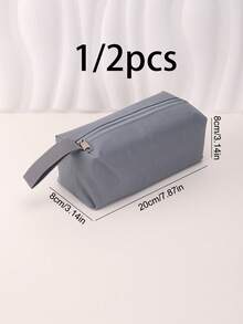 1/2 件，纯色铅笔盒，大容量铅笔袋，高品质，便携，适合学校和办公室，感恩节、圣诞节、生日万圣节装饰创意礼物，笔袋