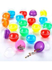 30 件胶囊自动售货机半透明圆形胶囊空，口香糖机胶囊散装派对礼品容器 - 复活节篮子填充物礼品皮纳塔填充物 DIY 工艺用品（不包括玩具），自动售货机，口香糖机，口香糖 - 隨機多色 - 查看 3