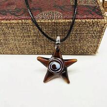 1 件创意海洋风格海星玻璃吊坠项链，适合任何场合的男士和女士