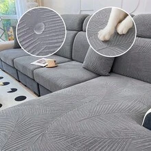 1pc Elastic Spill-Resistant Sofa Seat Cushion Cover, Anti-Slip Sofa Slipcover, Suitable For L-Shaped Sofa And 1/2/3/4 Seat Sofa, White - White - View 13