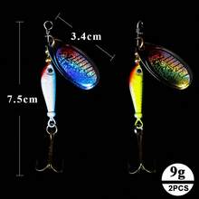 Leurres de pêche à la cuillère métallique QXO Novel Jig de 9g. Articles d'hiver pour la pêche à la cuillère dure, les fileurs, les leurres saccadés, les leurres en forme de shad. - Multicolore - Voir 3