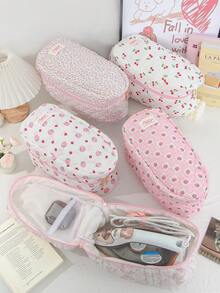 1 Pc Quilted Strawberry Steam Iron Storage Bag Iron Storage Case Handle Foldable Reusable Decorative Iron Storage Case Compatible With Most Iron Portable Iron Storage Case Iron Protective Carrying Bag Dust Proof Iron Holder Travel Iron Case Portable Garment Steamer Case Home Tool Storage Bag Universal For Most Iron, Starlight Daily Use - Multicolor - View 2