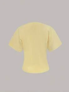 Damen elegante gestrickte Strickjacke, V-Ausschnitt Kurzarm, Polyestermischung, modisch lässig, minimalistisch vielseitig, geeignet für alle Jahreszeiten, ideal für den täglichen Weg zur Arbeit und zum Kombinieren mit niedlichen Pullovern im Frühling - Gelb - Übersicht 6