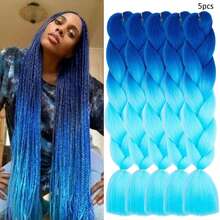 1/3/5件/包渐变色巨型辫子合成接发，24英寸，时尚百搭，适合日常、派对、角色扮演、万圣节等场合 - 彩色 - 查看 12