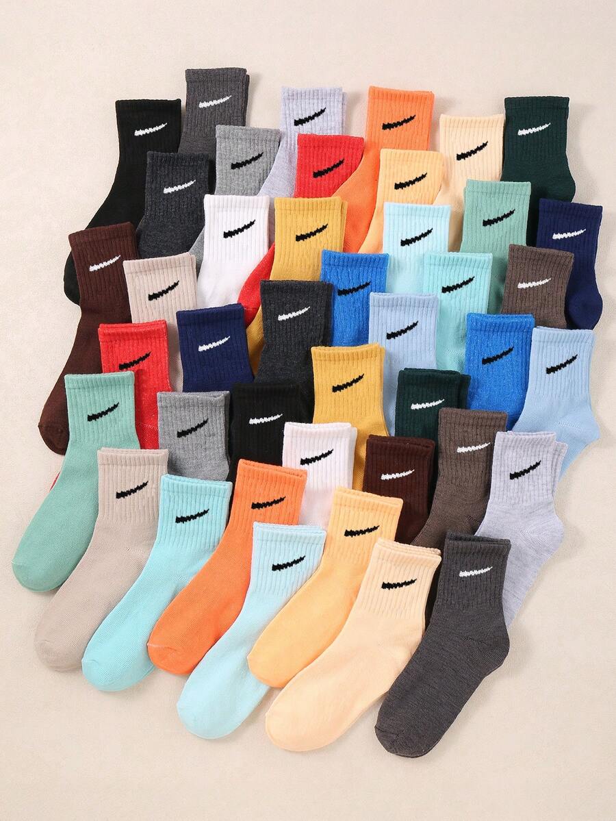 10 Pairs Of Random Stripes Children's Ankle Socks For Boys And Girls Daily Casual Wear Spring, Summer, Autumn And Winter. - Multicolor - View 1