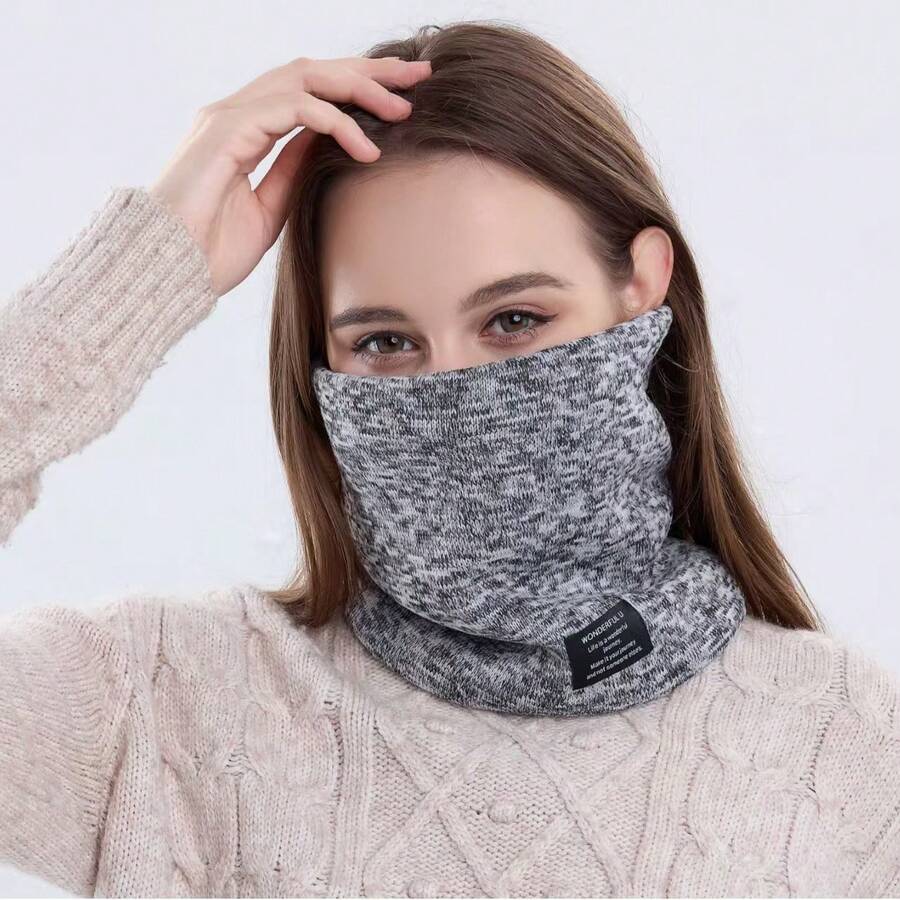 1 قطعة واقي رقبة من الصوف المحبوك، وشاح رقبة دافئ مناسب للرجال والنساء، ناعم، قابل للتنفس، خفيف الوزن ومريح للاحتفاظ بالدفء في الشتاء