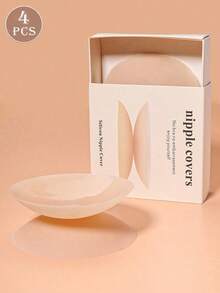 2pcs Reusable Ultra-Nipple Cover Plus Storage Box, Strapless Self-Adhesive Breast Easy Carrying, Lingerie And Lingerie Accessories Anti-Bump Embarrassment KRD6 - Màu be - Xem 1