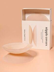 2pcs Reusable Ultra-Nipple Cover Plus Storage Box, Strapless Self-Adhesive Breast Easy Carrying, Lingerie And Lingerie Accessories Anti-Bump Embarrassment KRD6 - Màu be - Xem 7