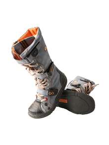 1 PairTMA EYES Women's Flat Bottom Padded Warm Thigh High Boots PU Leather Casual Side Zip Women's Boots - 黑色 - 查看 5