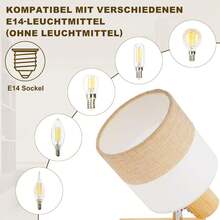 Glitzerlife LED Ceiling Spotlight 1/2/3/4 Flame Hallway Lamp - Ceiling Light Wooden Ceiling Lamp E14 Vintage Swiveling 350° Retro Ceiling Spot Spotlight Wall Spotlight Bedroom Kitchen, Without Light Source - 1 火焰 - 查看 6