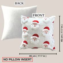 1pc Quilted Plush Santa Claus Cute Personalized Holiday Throw Pillow Cover - Multicolor - View 4