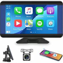 Rimoody Wireless Carplay Android Auto Portable Car Stereo, 7 Inch Touch Screen Portable Carplay Screen Bluetooth/Mirror Link/Navigation/Voice Control/AUX,For All Vehicles + Backup Camera - 6.86'' - View 9
