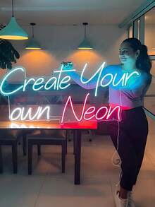 1 pieza Luz de neón personalizada, Luz de neón de 2 líneas, Luz de neón de gran tamaño, Letrero de neón LED personalizado, Letrero de neón LED con atenuador, Luces de colores, Letrero de neón para recepción de boda, Conexión USB, 3 niveles de brillo, Letrero de neón de texto personalizado, Letrero de neón para boda