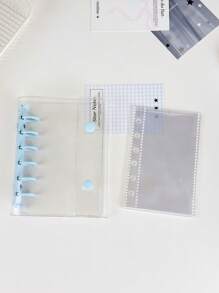 A7 Transparent Portable File Folder With Double Snap Design, Can Store Beautiful Photos, Can Be Used As Photo Album, Money Saving, Stationery, Notebook, Sticker Book, Office Supplies, School Supplies, Back To School