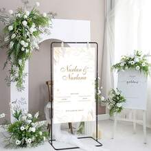 Vincidern 1PC Black Heavy-Duty Adjustable Wedding Poster Stand Sturdy Metal Easel , 69" Wedding Sign Holder,Metal Poster Stand For Seating Charts,Event Decor,Bridal Shower,Valentine's Day Event Party Supplies - 黑 - 查看 6