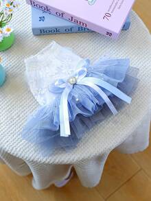 1 件宠物服装，狗/猫服装，时尚快乐的小型犬服装，休闲可爱，浪漫婚纱系列公主薄纱连衣裙 - 彩色 - 查看 6