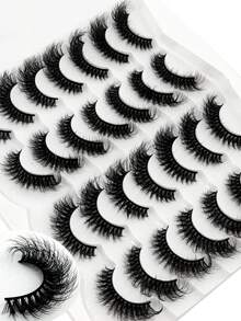 HBZGTLAD 5 种款式，14 对卷曲、浓密、纤长仿貂皮睫毛，交叉、自然蓬松睫毛，DD 卷曲，自然长度，手工制作 3D 睫毛，化妆假睫毛，可重复使用的练习睫毛 - 黑色 - 查看 2