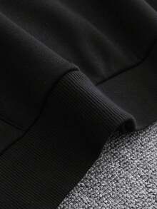 Customized Plus Size Men's Hoodie With Personalized Text, Upload Your Own Text/Name/Blessing/Holiday/Anniversary, Personalized Text Customization, Birthday/Valentine's Day/Father's Day/Party Anniversary/Birthday Gift, Black Plus Size Sweatshirt, Best Friend Gift, Anniversary Gift, Company Team Building Uniform Customization - Black - View 7