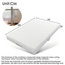 Cold Foam Mattress, 140x200, 7-Zone Comfort, Height 20cm, H2/H3, Ergonomic, With Handles & Washable Cover.