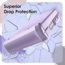 Z Flip 5 2023 With Hinge, Heavy Duty Rugged Protective Hard PC Phone Cover, Anti - Fingerprint Matte Black - Màu tím nhạt - Xem 4