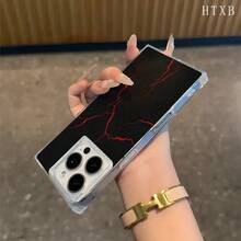 Funda roja con diseño tipo bloque, compatible con los modelos 16 Pro, 16, 15 Pro, 14, 14 Plus, 13, 13 Pro, 12 Pro y 12 Pro. Esta innovadora funda ofrece total transparencia y resistencia a los golpes, con un atractivo estético inigualable. - transparente - Ver 2