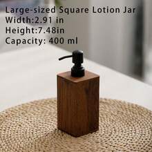 1pc Walnut Wood Pump Bottle, Luxury Hotel Shower Gel, Shampoo, Lotion, Hand Wash Dispenser