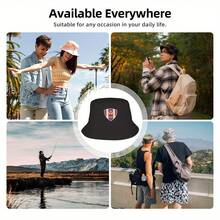 Wismut Aue S Fisherman Hat - Lightweight, Adjustable, And Breathable Polyester With Geometric Pattern - Perfect For Outdoor Activities, Father'S Day, And Sports Events, Outdoor Headwear| Adjustable Headgear| Lightweight Hat - 黑色 - 查看 8