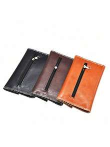 1pc Multi-Functional Tobacco Pouch, Portable Fashion PU Leather Waterproof Tobacco Bag, Cigarette Accessories, Cigarette Rolling Tool, Tobacco Pipe Storage Bag With 1 Zipper, Brown/Coffee/Black - 1pc - View 16