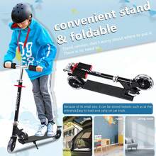 AKOZLIN Scooter para Niños de 5 a 12 Años Plegable, Patin del Diablo Niño Clásico 2 Ruedas, Ruedas Ligeras Iluminadas y Manillar Regulable en Altura Up 50 kg, para Hacer Ejercicio y Al Aire Libre - 1 - Ver 4