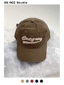 1pc Burgundy Soft Crown Vintage Letter Patch Baseball Cap, Versatile Streetwear Couple Sun Hat, Embroidered Patch Peaked Cap, Unisex American College Style Gift