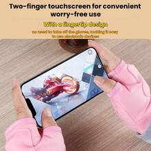 1 Pair Unisex Rechargeable Heated Gloves - Fingerless Design, 1800mAh Battery, 3-Layer Fabric, Fast Heating & Warm, 3 Temperature Levels (113°F, 122°F, 131°F), Flexible Touchscreen Gloves, Suitable For Outdoor Travel, Camping, Office Work And Leisure Activities