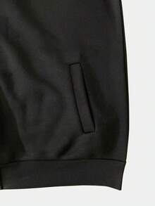 جاكيت رجالية طويلة الأكمام مزودة بسحاب وياقة، تصميم شعار السباق، رقم محظوظ مخصص، شعار زي العمل، جاكيت جامعية، طباعة إعلانية، عيد الميلاد، هالوين، قرع، تصميم جمجمة، ، ديك رومي، شعار الفريق، [يمكن تخصيص أي صور للعائلة أو الحيوانات الأليفة أو الأصدقاء]، جاكيت خريفية، بلوزة دافئة مزودة بسحاب - الأسود - مشاهدة 5