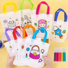 10/25件随机DIY涂鸦礼品袋，个性化彩色袋子，艺术派对涂鸦袋，艺术活动和DIY工艺品礼品，可重复使用的涂鸦礼品袋，生日派对礼品袋，适用于生日、圣诞节、新年和春节礼物，礼品包装和储存 - 彩色 - 查看 9