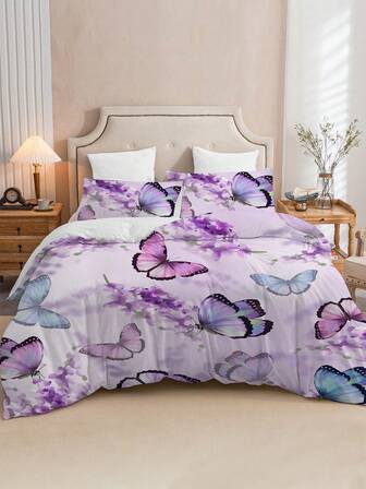 2/3pcs Pastoral Style Duvet Cover Set(1 Duvet Cover + 1/2 Pillowcase, Coreless), Colorful Flowers Pattern Bedding Set, Soft Comfortable Breathable, Easy Care Bedding For All Seasons, Suitable For Bedroom Or Guest Room