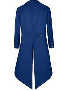 Mens Pirate Coat Steampunk Jacket Tailcoat Renaissance Jacket Halloween Hatter Costume - Màu xanh lam - Xem 3