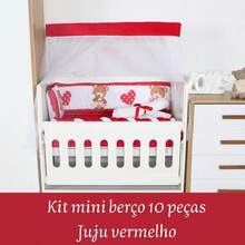 Kit Mini Berço Menina Menino com Trança Sublimado Light 10 Peças - Juju Vermelho - Visão 7
