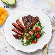 Białe zestawy obiadowe ze złotym rantem - nowoczesny styl, nowy zestaw obiadowy z porcelany kostnej, piękne krawędzie w kształcie muszli i luksusowe złote wykończenia - odporny na zarysowania, zestawy talerzy i misek do zmywarki ceramicznej, zestaw naczyń, zestaw misek i talerzy, zestaw obiadowy do kuchni, ceramiczne naczynia do mikrofalówki i zmywarki, biały,