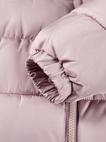 SOLOCOTE 女孩可爱冬季连帽棉衣，带口袋，温暖舒适，适合休闲外出，圣诞礼物 - 粉色 - 查看 7