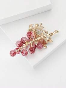 Fashionable Enamel Grape Brooch For Women Fruit Pin Suitable For Wearing With Dress, Suit, Hat, Shoes, Flower Scarf Banquet, Wedding, Summer Vacation, Jewelry